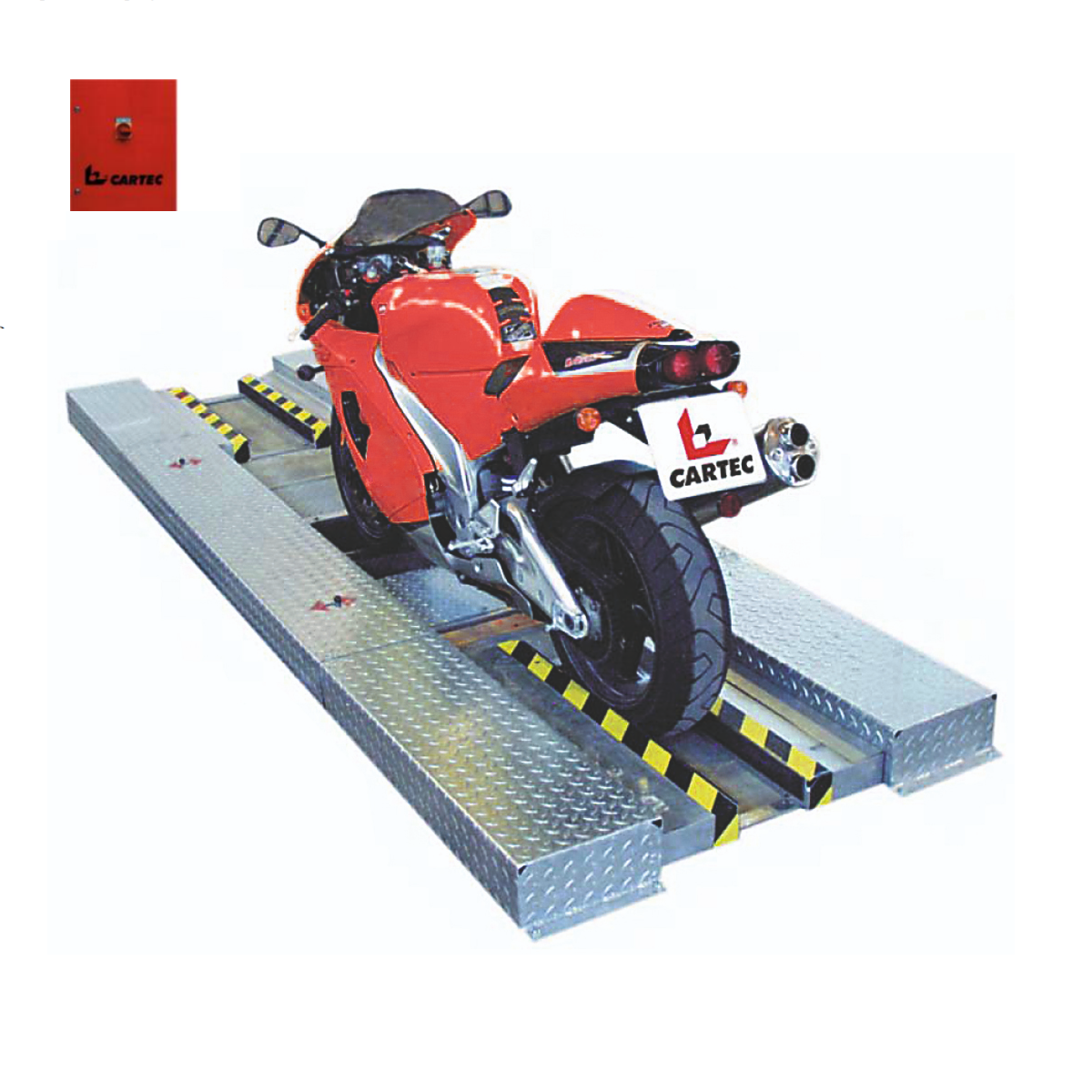 Компьютерный роликовый тормозной стенд для двухколесных мотоциклов BDE 500 PC B с системой взвешивания