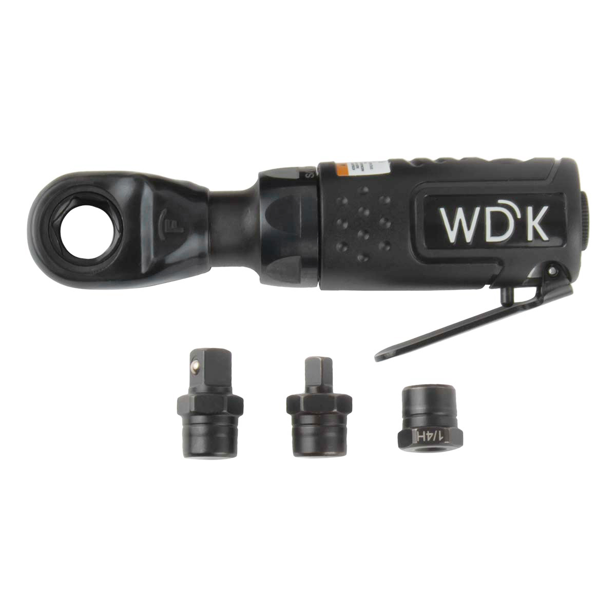 WDK-21340 Пневматическая трещотка со сменными приводами 1/4", 3/8", привод для бит 1/4" (6,3 мм)