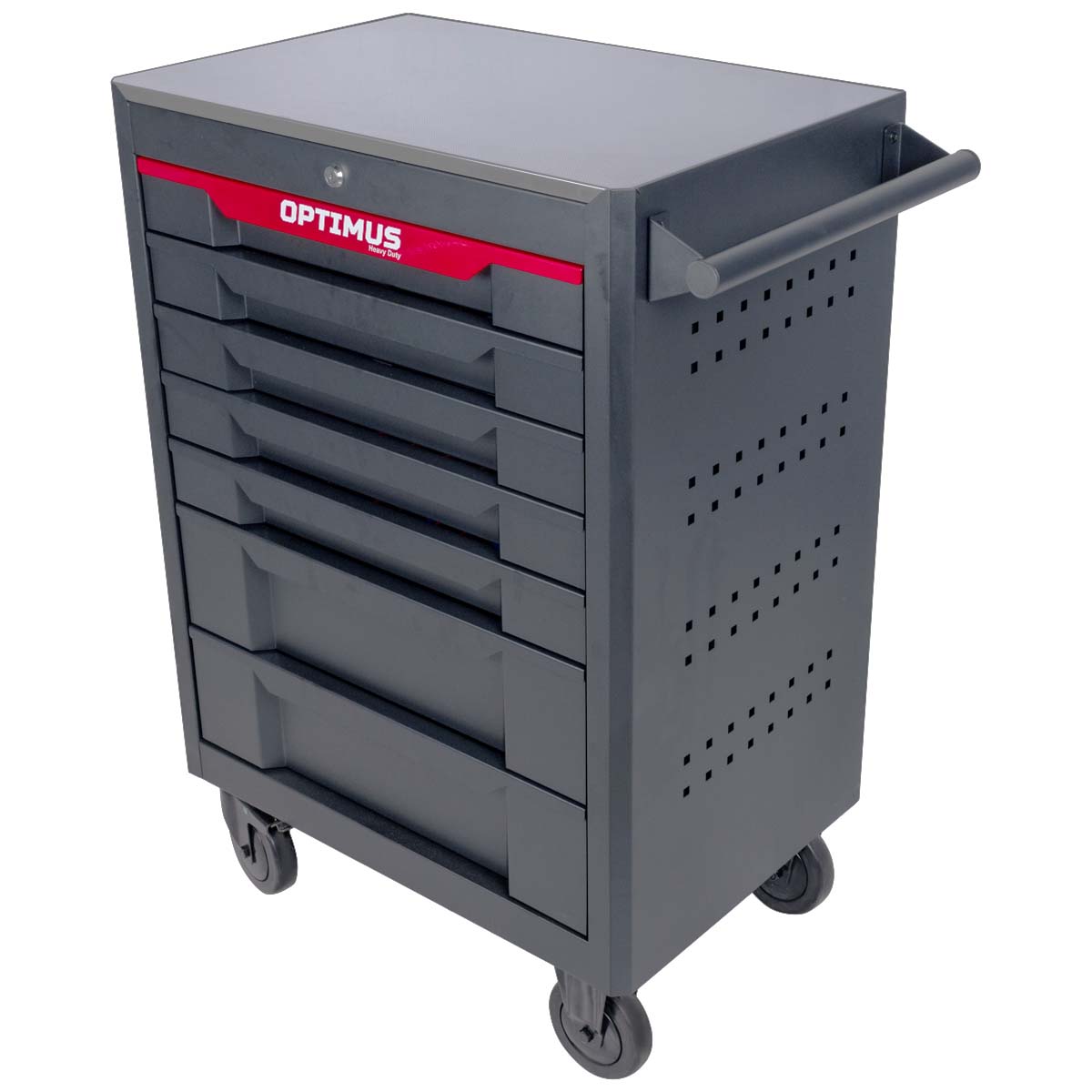 OPT-717MR Тележка инструментальная, 7 полок с набором инструментов 298 пр, металлическая столешница