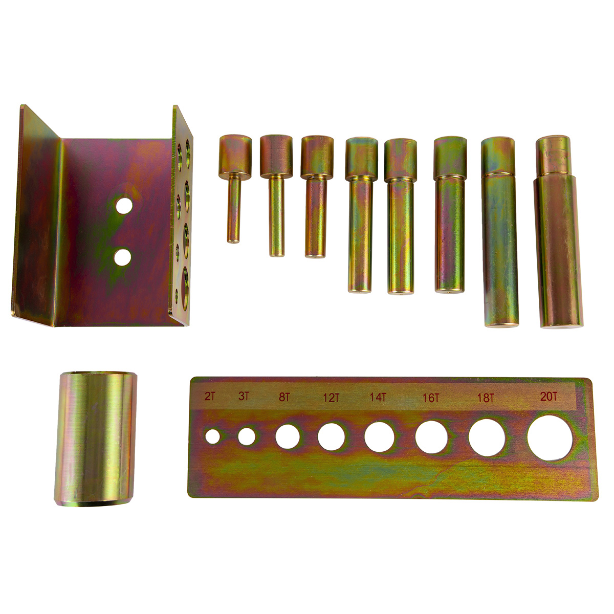 WDK-80008 Набор пуансонов для выпрессовки сайлентблоков и подшипников. В комплекте 8 оправок