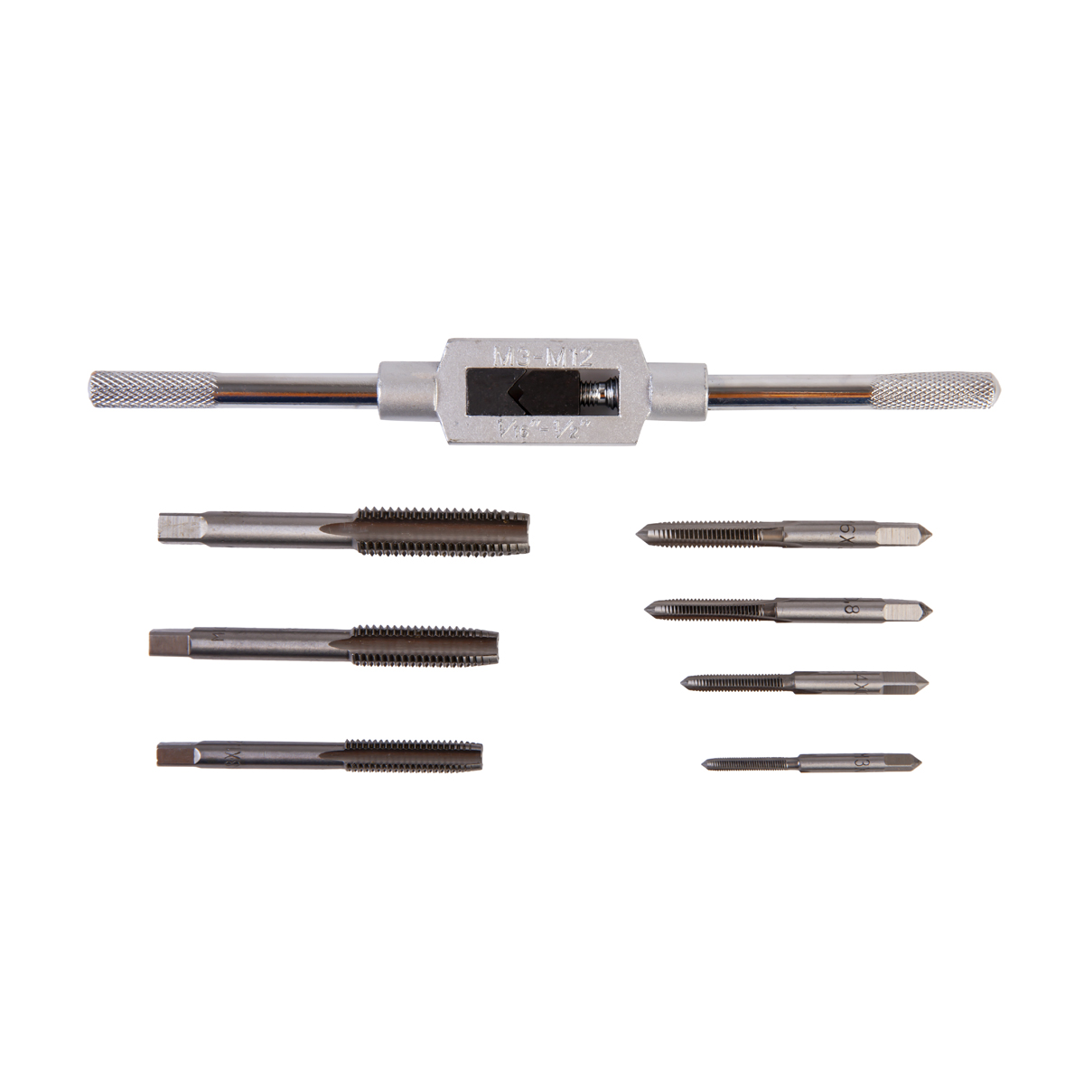 WDK-TS0312 Набор метчиков М3-М12, 8 предметов, метрическая резьба