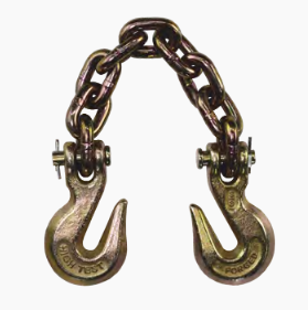 WDK-0504 Тяговая цепь с крюками - соединитель цепей. Усилие 6 тонн. Длина 45 см