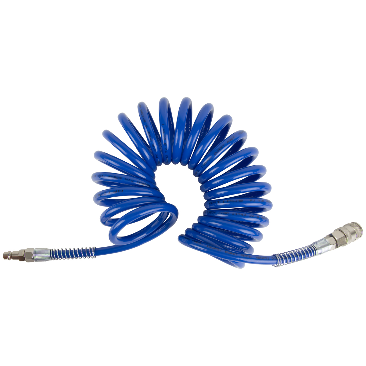 OPT-7655 Шланг пневматический спиральный с БРС, 5м, 6,5*10мм