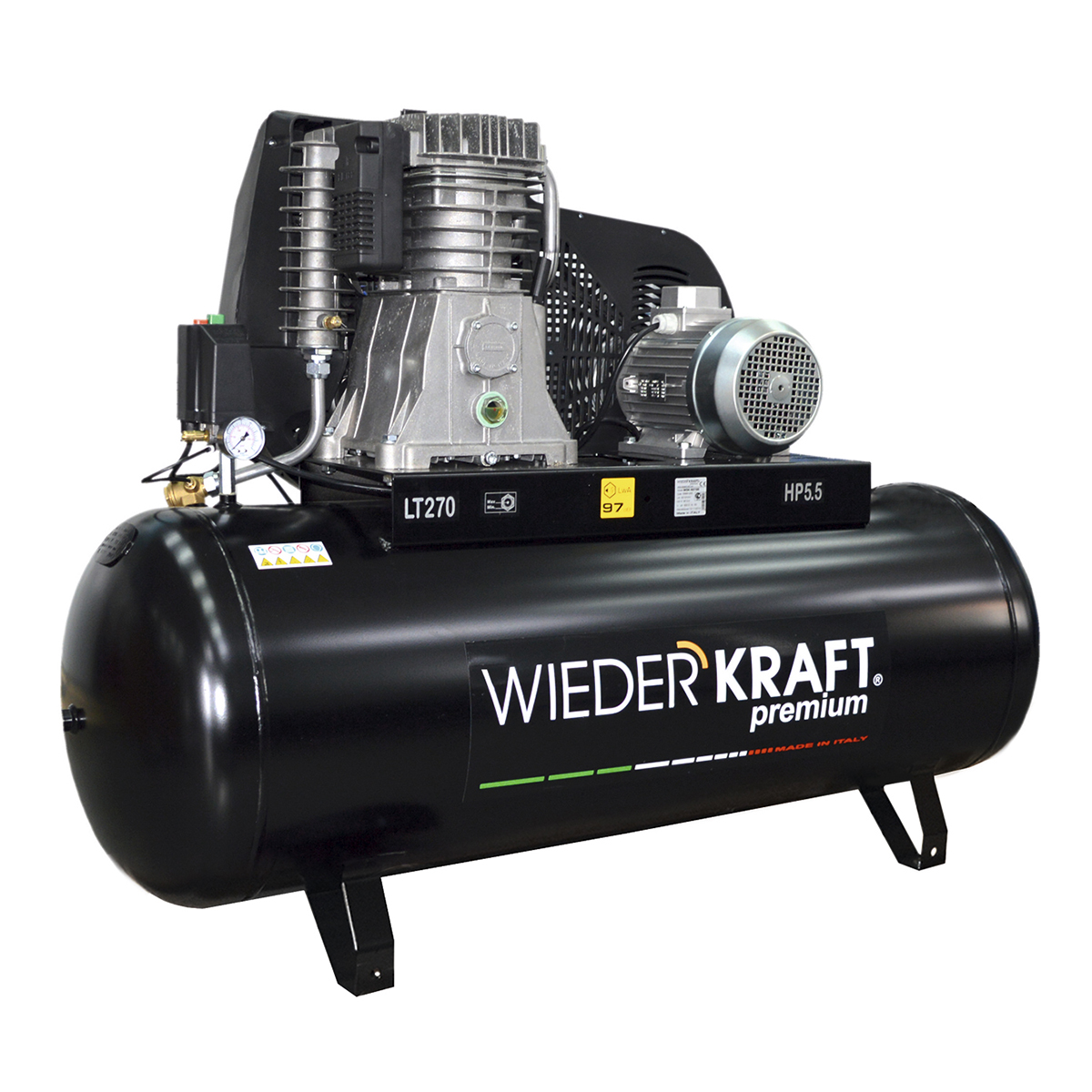 WDK-92765 Компрессор поршневой с ременным приводом 656 л/мин, 4 КВт, 380 В, ресивер 270 л