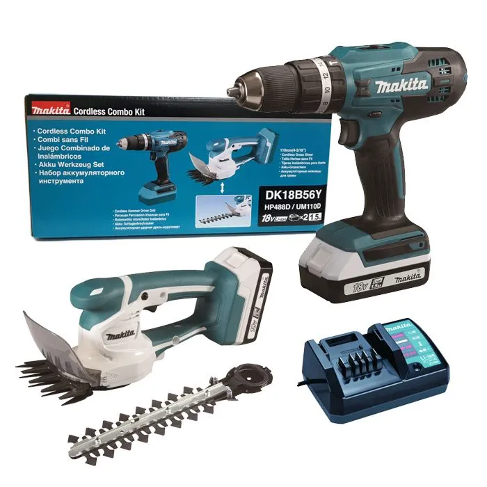 Аккум. дрель-шуруповерт MAKITA LXT HP488D + аккум. кусторез UM110D