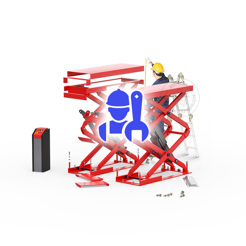 Монтаж подъемника ножничного напольного короткого