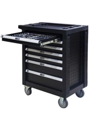Тележка инструментальная семь выдвижных ящиков, набор инструмента 172 предметов, цвет чёрный Spin 05.088.150