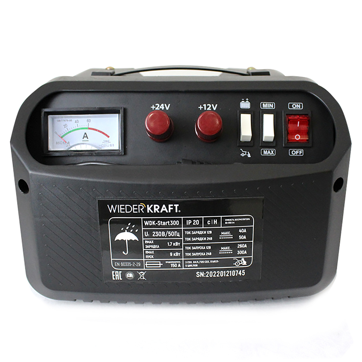 WDK-Start300 Пуско-зарядное устройство 300А, 12/24В