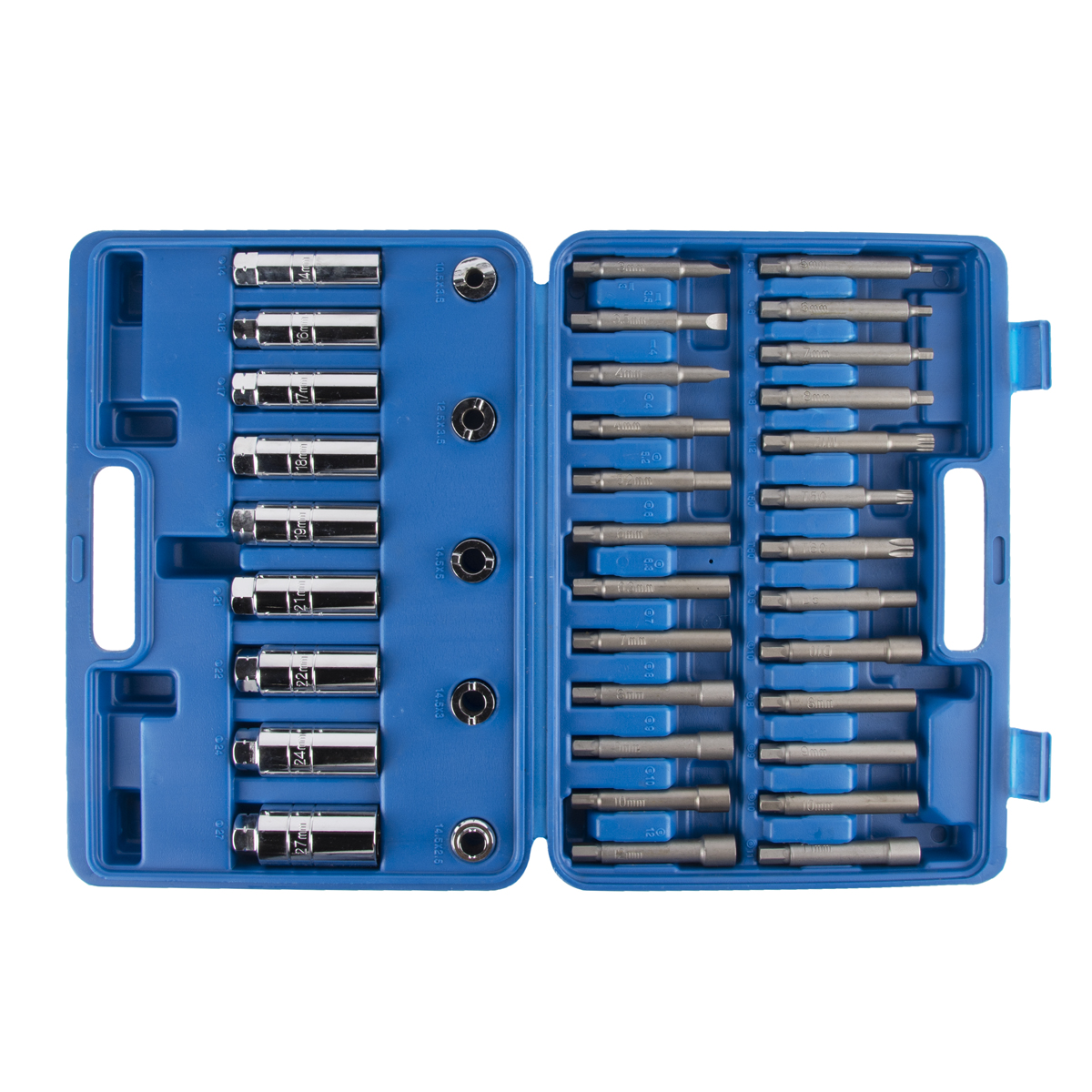 WDK-214590 Набор головок и вставок для разборки и сборки стоек амортизаторов, 39 предметов