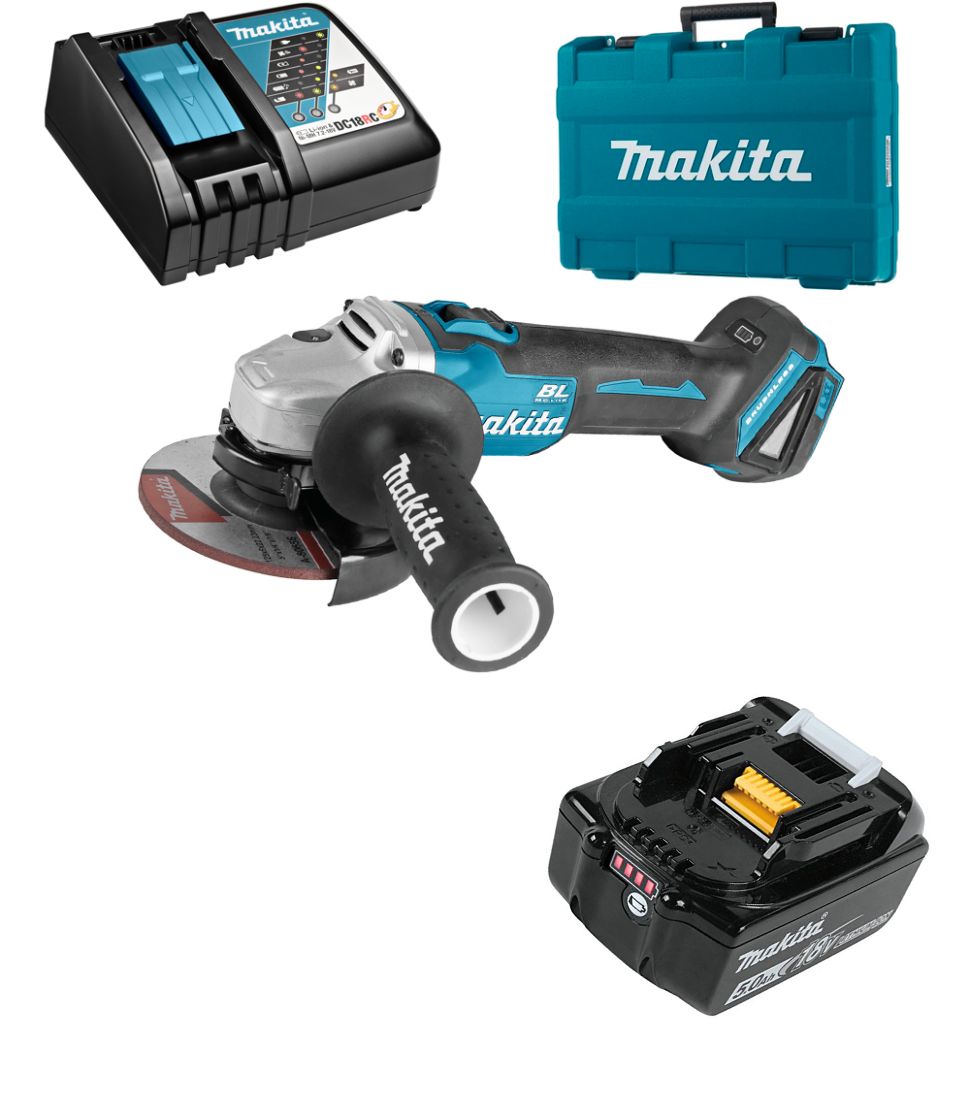 Аккум. углошлифмашина MAKITA LXT DGA 504 RT в чем.