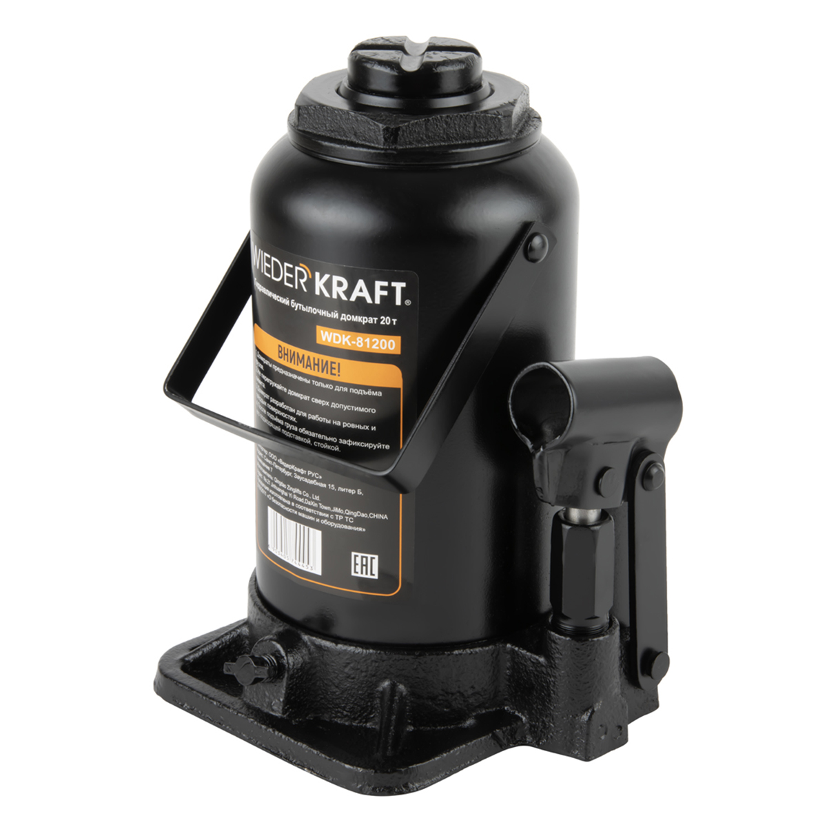 WDK-81200 Домкрат бутылочный, г/п 20 т, 233-450 мм