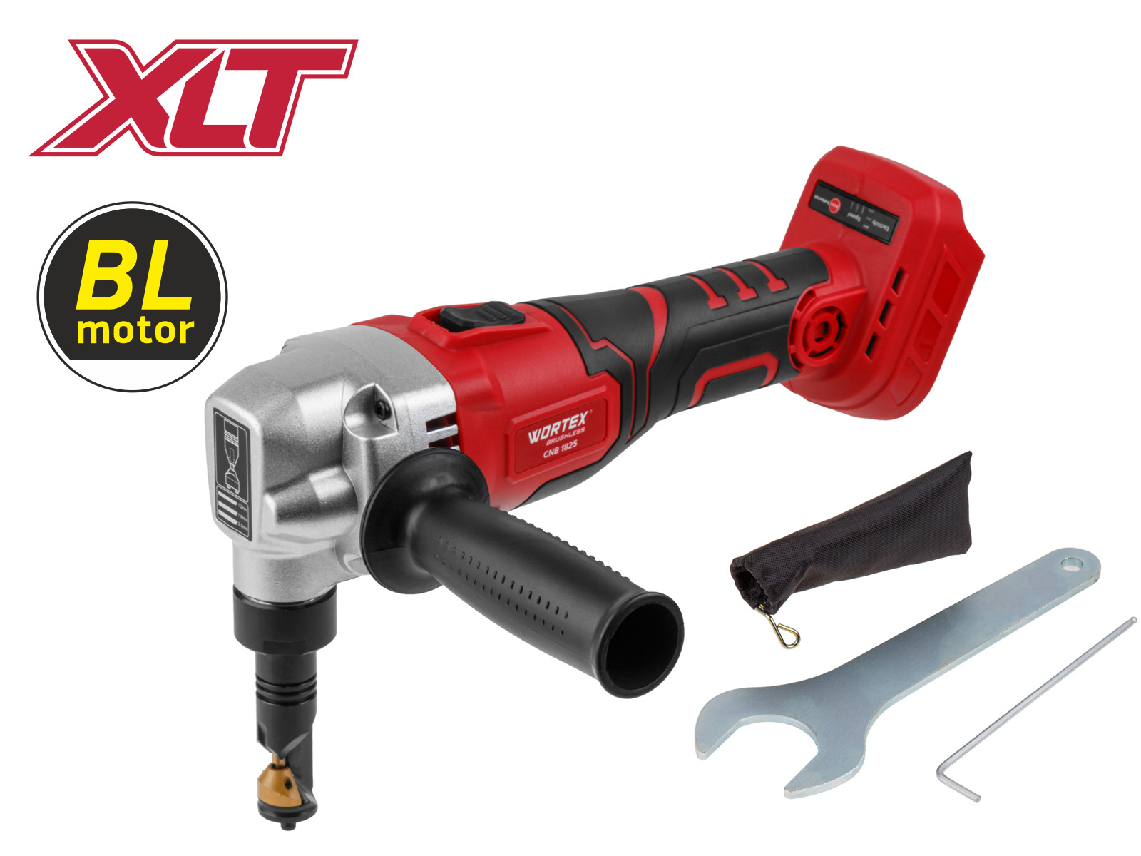 Аккум. ножницы высечные WORTEX CNB 1825 XLT SOLO БЕСЩЕТ., 18 В, 900-2000 ход/мин, до 2,5 мм