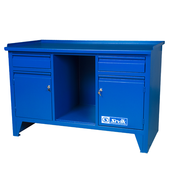 Верстак слесарный двухтумбовый с нишей КС-008