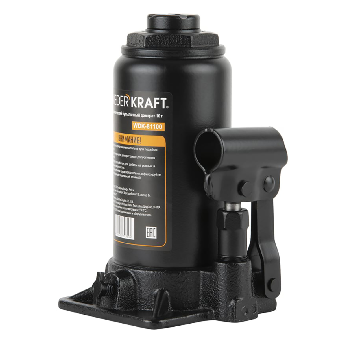 WDK-81100 Домкрат бутылочный, г/п 10 т, 200-390 мм