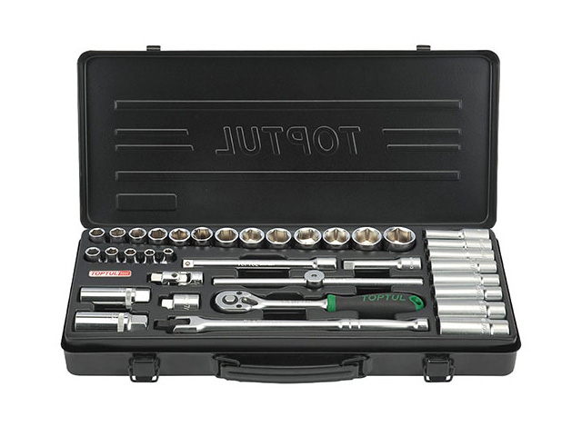 Набор головок 3/8" 6-24мм 35предм. 6гр. метал.кейс TOPTUL
