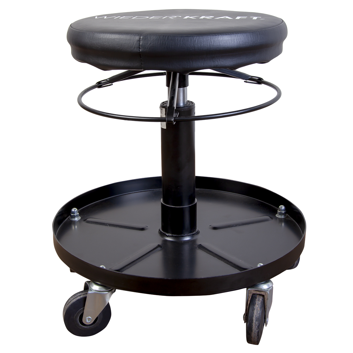 WDK-86020  Табурет ремонтный круглый. Микролифт с ходом 120 мм, инструментальная полка, колесики