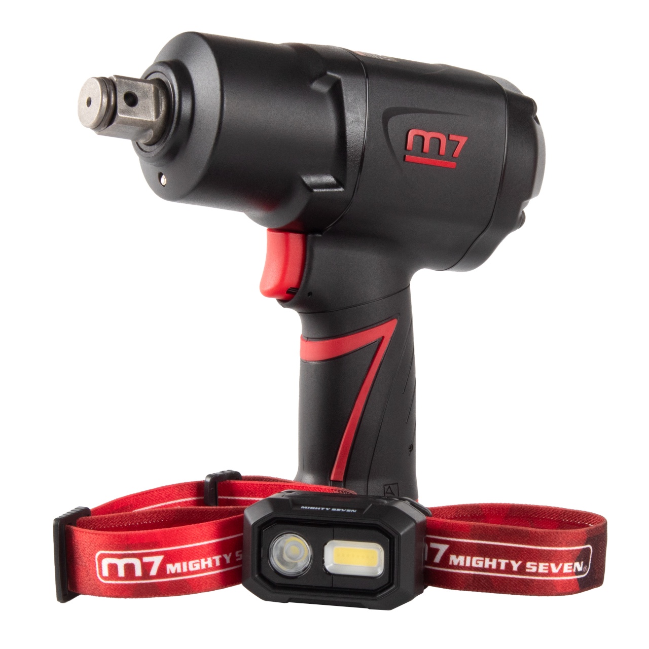 Гайковерт пневматический ударный 3/4", 1898 Нм, в комплекте налобный фонарь MIGHTY SEVEN NC-6255QL