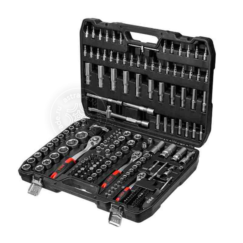 Набор головок и бит 172пр. 1/4",3/8",1/2" PRO STARTUL STUTTGART (PRO-172S) (6 граней)