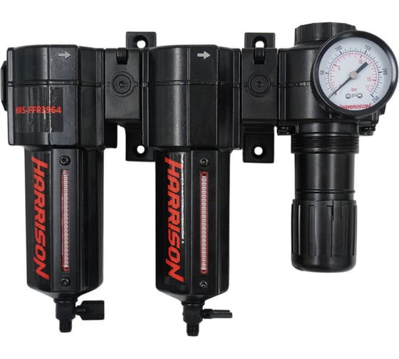 Блок подготовки с фильтром HARRISON 25 мкм, фильтром 5 мкм и регулятором 1/2', 3964 л/мин
