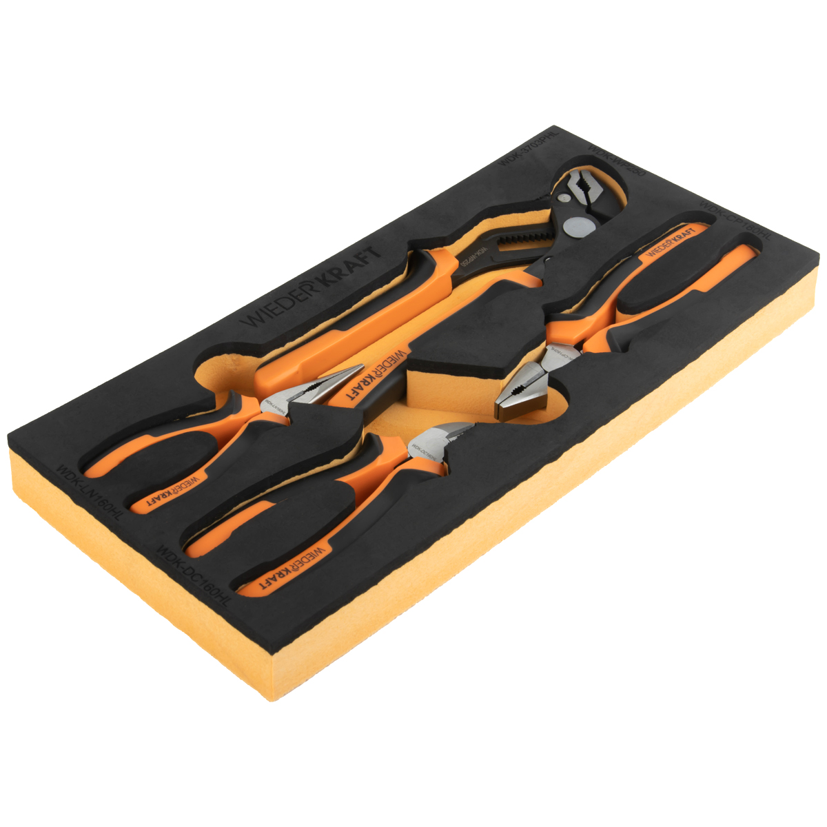 WDK-3703PHL Набор шарнирно-губцевого инструмента в ложементе, 4 предмета