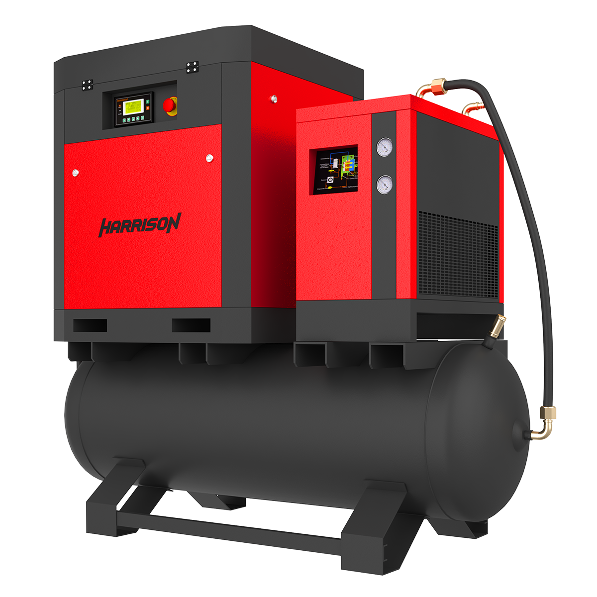 HRS-94900TD5 Винтовой компрессор с ресивером и осушителем Harrison: 900 л/мин, 10 бар, 7.5 кВт, 500