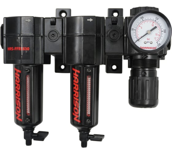 Блок подготовки с фильтром HARRISON 25 мкм, фильтром 5 мкм и регулятором 3/8', 1830 л/мин